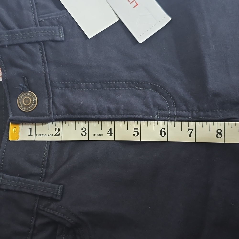 Liz Claiborne Sara Slim Leg Mid Rise Stretch Black Jeans Size 4PS Short NWT - Picture 8 of 10